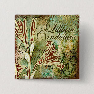 Badge Carré 5 Cm Lillium candidum