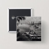 Badge Carré 5 Cm Limite en bas de la rivière (Devant & derrière)