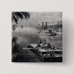 Badge Carré 5 Cm Limite en bas de la rivière