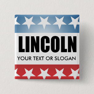 BADGE CARRÉ 5 CM LINCOLN 2010