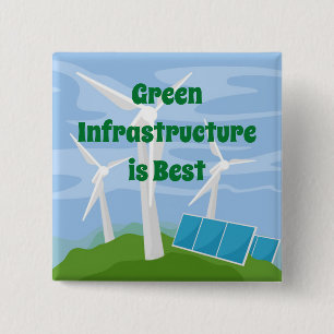 Badge Carré 5 Cm L'infrastructure verte est la meilleure