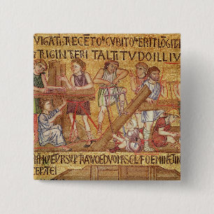 Badge Carré 5 Cm L'inondation, de l'oreillette, détail de