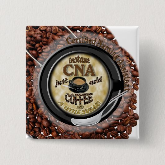 BADGE CARRÉ 5 CM L'INSTANT PEUT ASSISTANT SOIGNANT CERTIFIÉ (Devant)