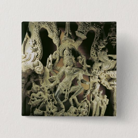 Badge Carré 5 Cm Linteau avec Shiva Nataraja, dynastie de Kakatiya (Devant)
