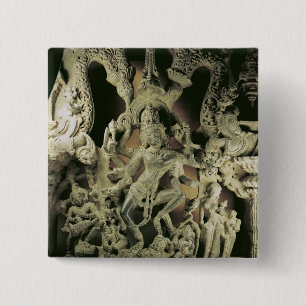 Badge Carré 5 Cm Linteau avec Shiva Nataraja, dynastie de Kakatiya