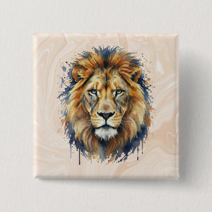 Badge Carré 5 Cm Lion