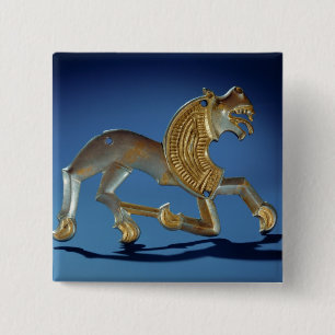 Badge Carré 5 Cm Lion, 6ème 7ème siècle AVANT JÉSUS CHRIST
