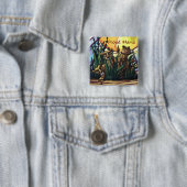 Badge Carré 5 Cm Lion Cubs Art Fier Mama (En situation)