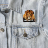 Badge Carré 5 Cm Lion d'Afrique 1 (En situation)