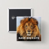 Badge Carré 5 Cm Lion d'Afrique 1 (Devant & derrière)