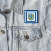 Badge Carré 5 Cm Lion de Juda Emblème Jérusalem hébreu (En situation)
