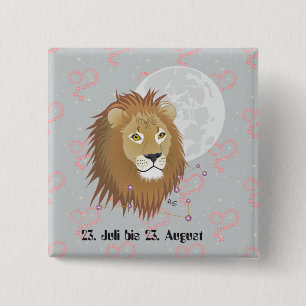 Badge Carré 5 Cm Lion du 23 juillet au 22 août