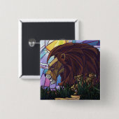 Badge Carré 5 Cm Lion et petits (Devant & derrière)