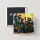 Badge Carré 5 Cm Lion et petits (Devant & derrière)