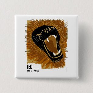 Badge Carré 5 Cm Lion le zodiaque de lion