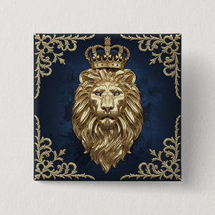 Badge Carré 5 Cm Lion Majestic
