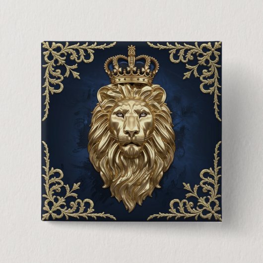 Badge Carré 5 Cm Lion Majestic (Devant)