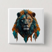 Badge Carré 5 Cm Lion Majestic (Devant)