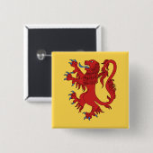Badge Carré 5 Cm Lion Rampant Gules (Devant & derrière)