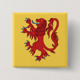Badge Carré 5 Cm Lion Rampant Gules