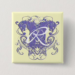 Badge Carré 5 Cm Lion Rampant Renaissance Mariage