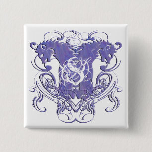 Badge Carré 5 Cm Lion Rampant Renaissance Mariage