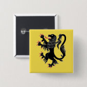 Badge Carré 5 Cm Lion Rampant Sable (Devant & derrière)