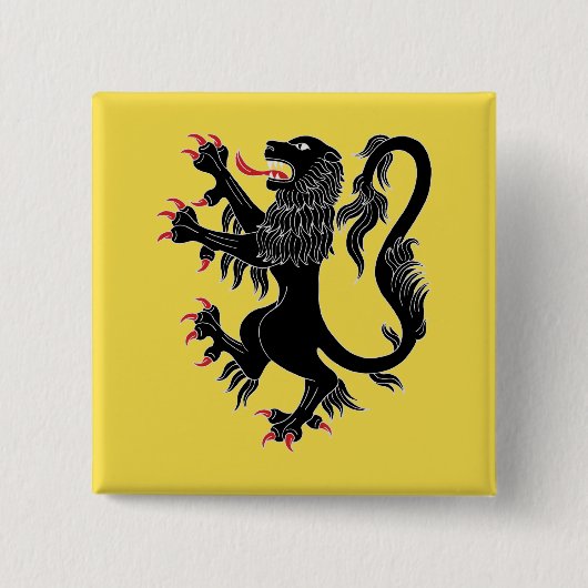 Badge Carré 5 Cm Lion Rampant Sable (Devant)