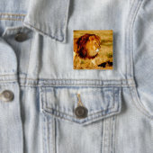 Badge Carré 5 Cm Lion solitaire (En situation)