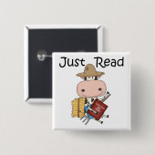 Badge Carré 5 Cm Lire juste (Devant & derrière)