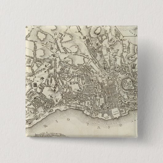 Badge Carré 5 Cm Lisbonne, Portugal (Devant)