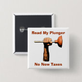 Badge Carré 5 Cm Lisez mon plongeur, aucuns nouveaux impôts (Devant & derrière)