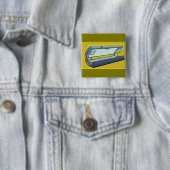 Badge Carré 5 Cm Lit de bronzage Rétro Spa (En situation)