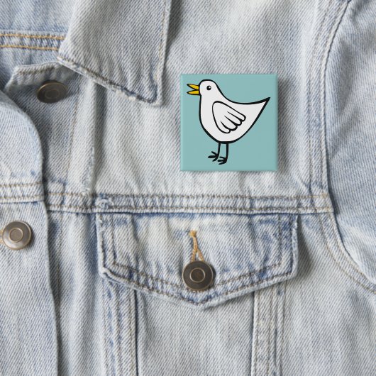 Badge Carré 5 Cm Little Bird 03 (En situation)