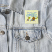 Badge Carré 5 Cm Little Bluebird 1er Anniversaire Tshirts et cadeau (En situation)