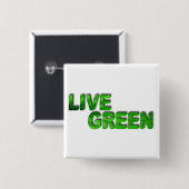 Badge Carré 5 Cm Live Green (Devant & derrière)