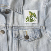 Badge Carré 5 Cm Live Green (En situation)