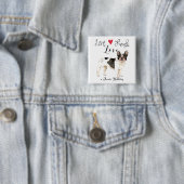 Badge Carré 5 Cm Live Laugh Love a French Bulldog (En situation)