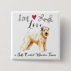 Badge Carré 5 Cm Live Laugh Love a Wheaten Button