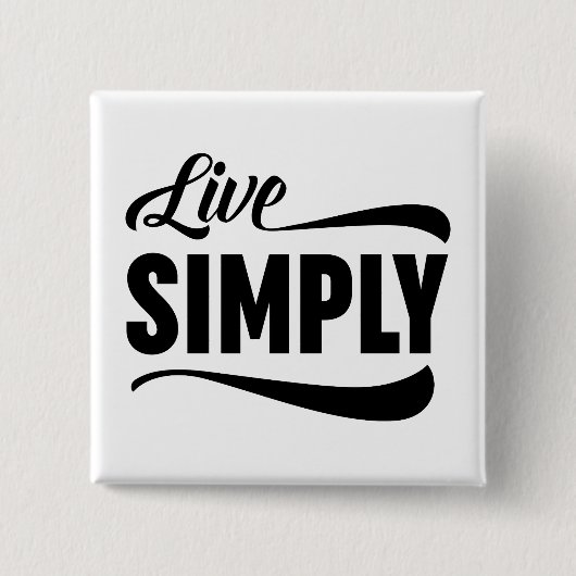 Badge Carré 5 Cm Live Simply Typographie (Devant)