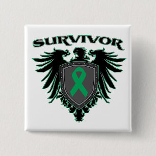 Badge Carré 5 Cm Liver Cancer Survivor Crest