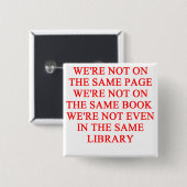 Badge Carré 5 Cm livre de bibliothèque (Devant & derrière)