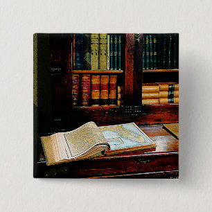 Badge Carré 5 Cm Livre de géographie