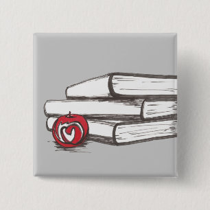 Badge Carré 5 Cm Livres + Une borne d'Apple personnalisable