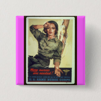 Badge Carré 5 Cm Ll de l'affiche WW de recrutement de soins - art