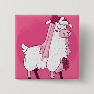 Badge Carré 5 Cm Llama Bride