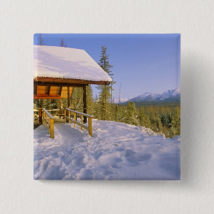 Badge Carré 5 Cm location de la cabane USFS Schnauss en hiver surpl