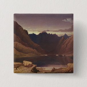 Badge Carré 5 Cm Loch Coruisk, île de Skye - aube, c.1826-32 (la