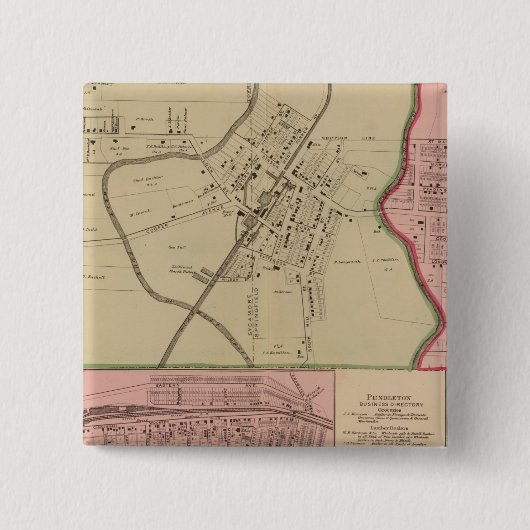 Badge Carré 5 Cm Lockland, Reading, Ohio (Devant)