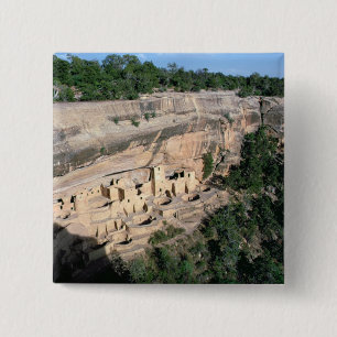 Badge Carré 5 Cm Logements de falaise indiens de pueblo